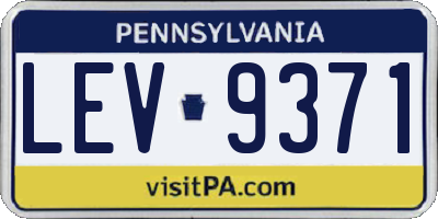 PA license plate LEV9371