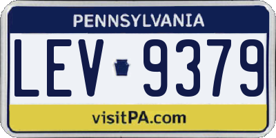 PA license plate LEV9379