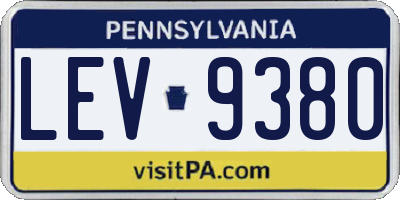 PA license plate LEV9380