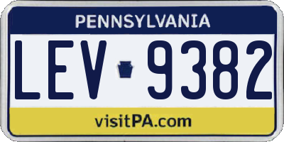 PA license plate LEV9382