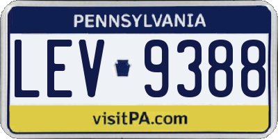 PA license plate LEV9388