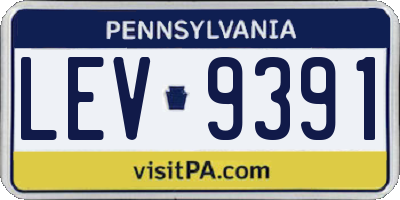 PA license plate LEV9391