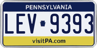 PA license plate LEV9393