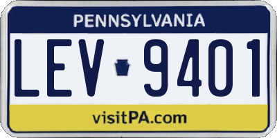 PA license plate LEV9401
