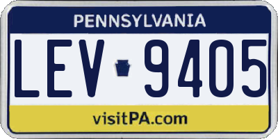 PA license plate LEV9405