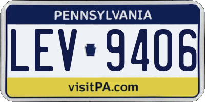 PA license plate LEV9406