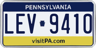 PA license plate LEV9410