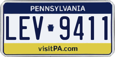 PA license plate LEV9411