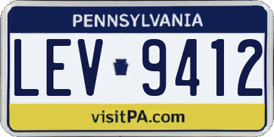 PA license plate LEV9412
