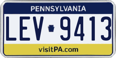 PA license plate LEV9413