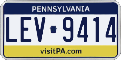 PA license plate LEV9414