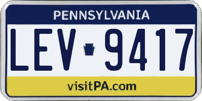 PA license plate LEV9417