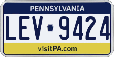 PA license plate LEV9424