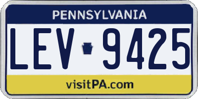PA license plate LEV9425