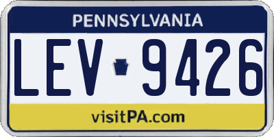PA license plate LEV9426