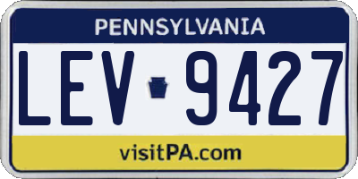 PA license plate LEV9427