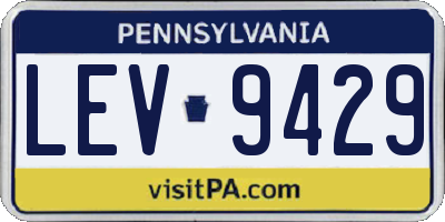 PA license plate LEV9429