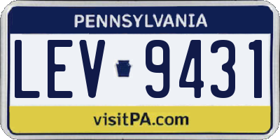 PA license plate LEV9431