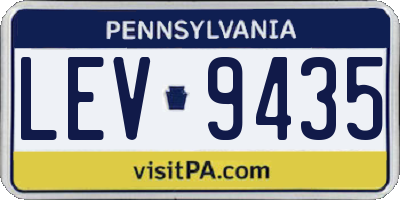 PA license plate LEV9435