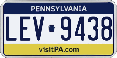 PA license plate LEV9438