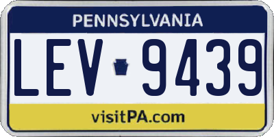 PA license plate LEV9439