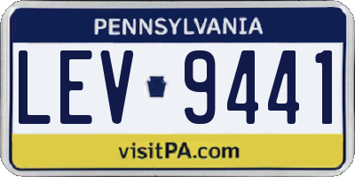 PA license plate LEV9441