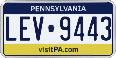 PA license plate LEV9443