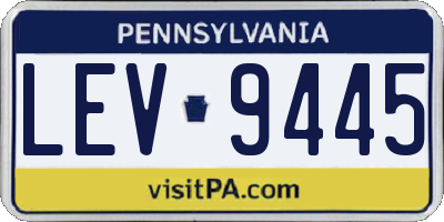 PA license plate LEV9445