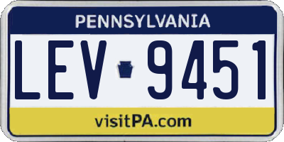 PA license plate LEV9451