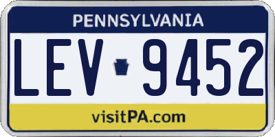 PA license plate LEV9452