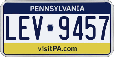 PA license plate LEV9457