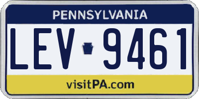 PA license plate LEV9461