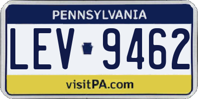 PA license plate LEV9462
