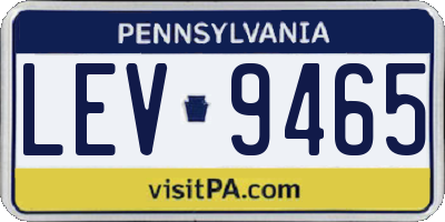 PA license plate LEV9465