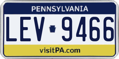 PA license plate LEV9466