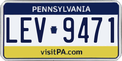PA license plate LEV9471