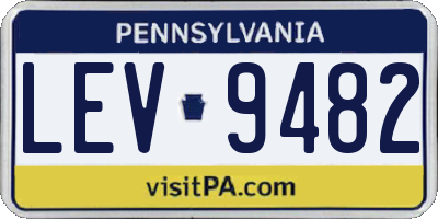 PA license plate LEV9482