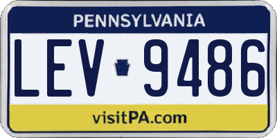 PA license plate LEV9486