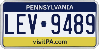 PA license plate LEV9489