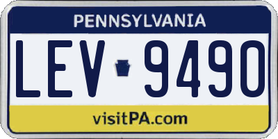 PA license plate LEV9490