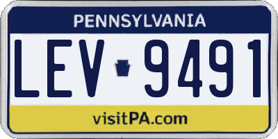 PA license plate LEV9491