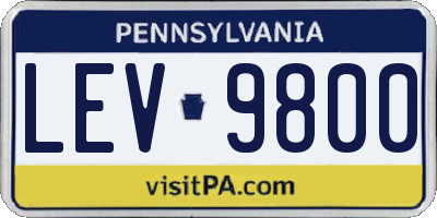 PA license plate LEV9800