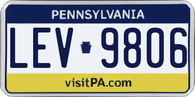 PA license plate LEV9806