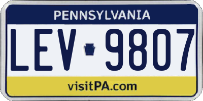 PA license plate LEV9807