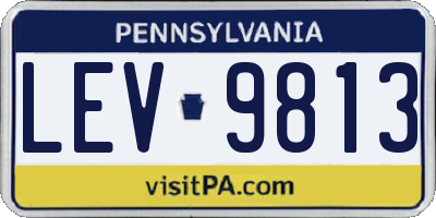 PA license plate LEV9813