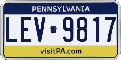 PA license plate LEV9817