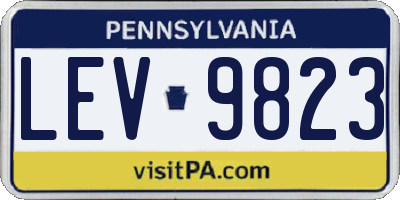 PA license plate LEV9823