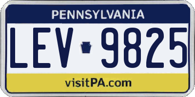 PA license plate LEV9825