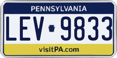 PA license plate LEV9833