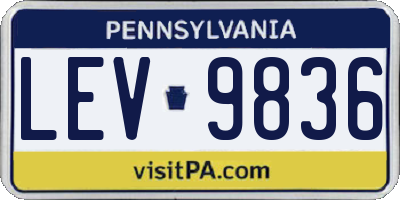 PA license plate LEV9836